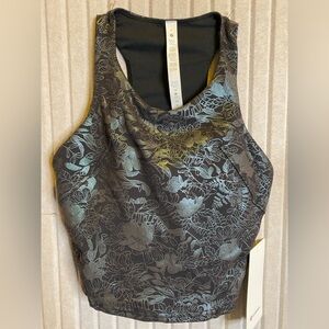 Lululemon Womens Invigorate Train Tank Bra Flourish Black Iridescent Foil 6